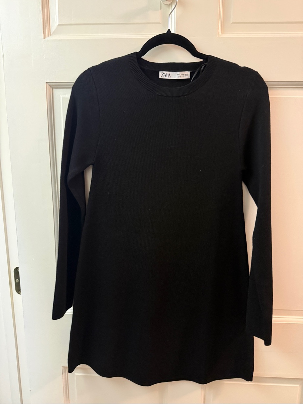 Zara Black Long-Sleeve Mini Dress